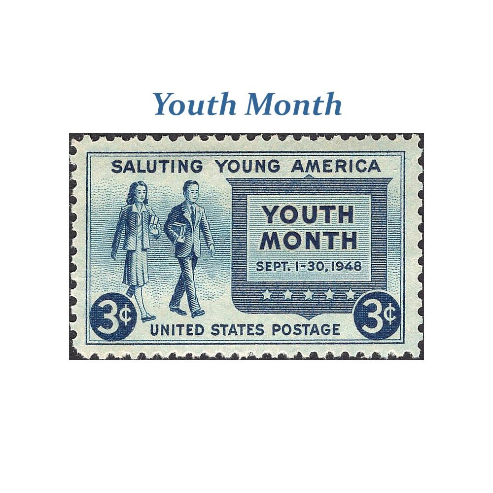 Ten 3c Youth Month Unused US Postage Stamps Saluting Young America