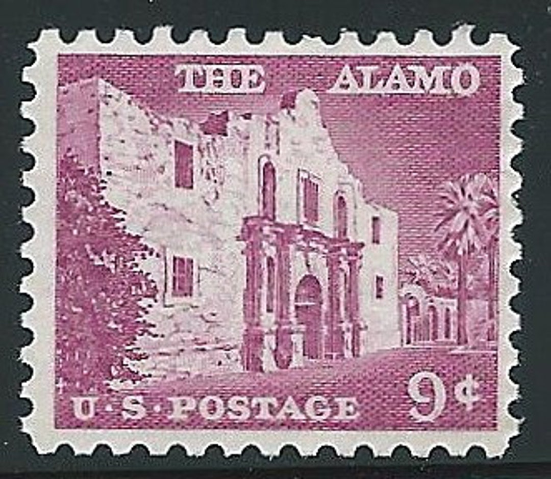 Vintage Unused US Postage Stamp .. 9c THE ALAMO Issue of 1956.. Pack of 10 Etsy