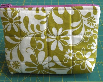 Olive and White pouch