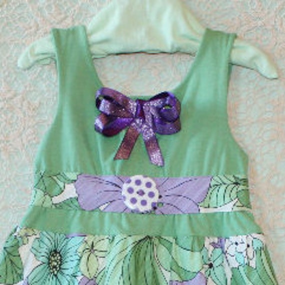 Hibiscus Purple Flower Girl Dress