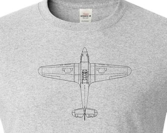 Hawker Hurricane engineering drawing printed on t shirt.