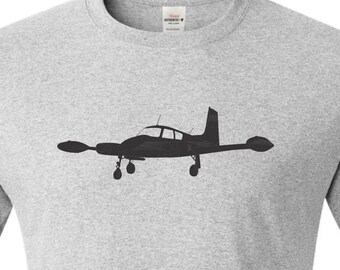 Cessna 310 drawing printed on T Shirt.  Gift for aviation fans.