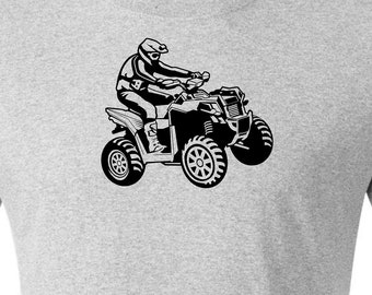 ATV 4-wheeler, quad, mens shirt. ATV quad drawing, mud shirt, mens graphic tee, gift for dad, side by side shirt, off road,  free shipping