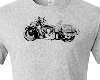 Vintage Indian Motorcycle T-Shirt, 50s Biker Art