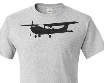 Cessna 172 Drawing printed on T shirt. Pilot gift. airplane gift.