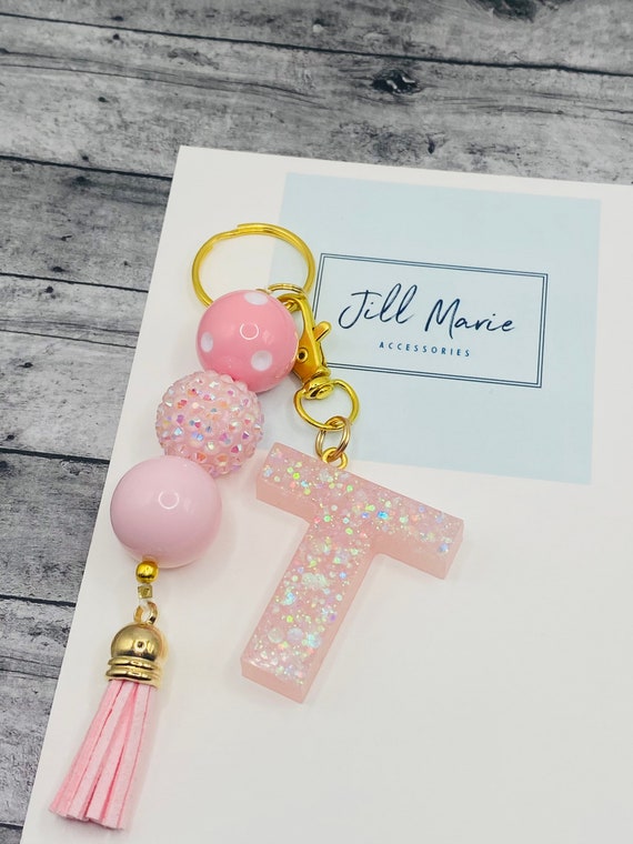 Bubblegum bead keychain sale