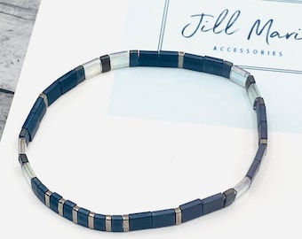 The Sapphire tila bead bracelet