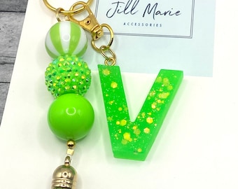 Neon green blacklight reactive Keychain Wand Athame