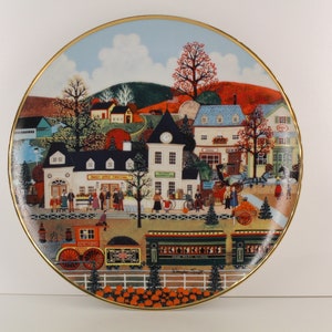 American Folk Art Collection by Wooster Scott &quot;Sweet Apple Junction&quot; Decorative Plate, 1992 Franklin Mint Limited Edition B35