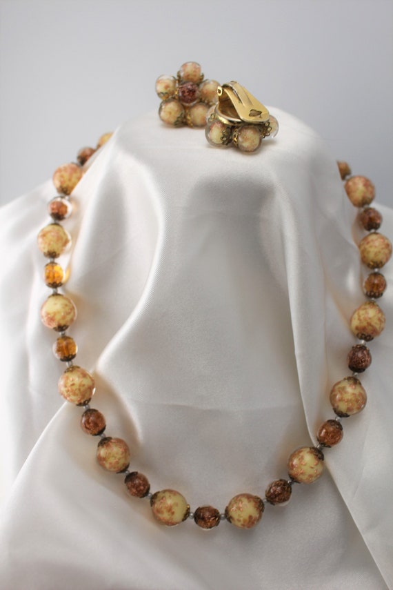 Glass Beads, Necklace & Earrings Venetian, Italy … - image 6