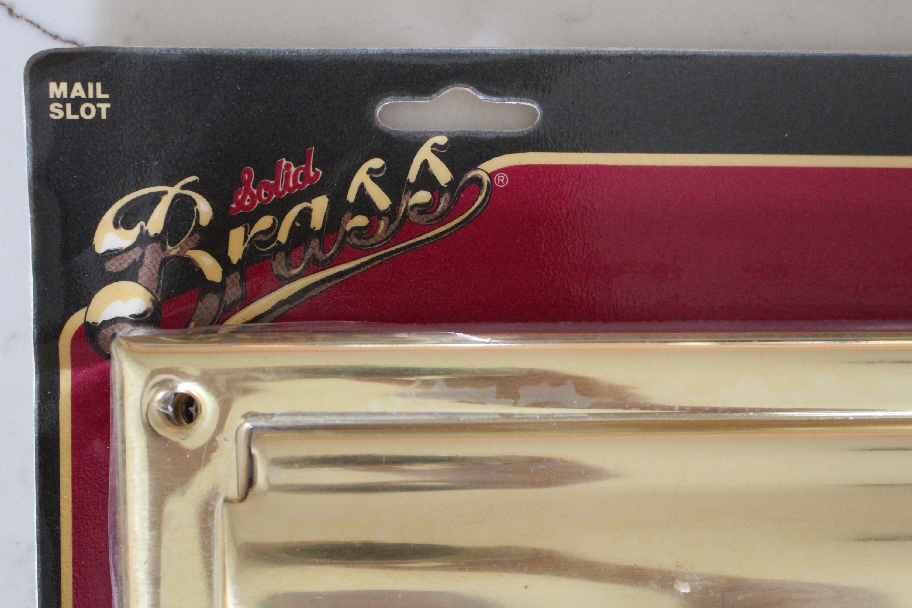 Mail Slot, Solid Brass IVES Co. Heavy and Polished, Exterior / Interior