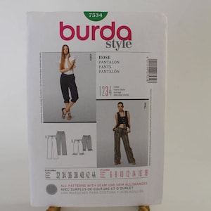 BURDA 7534 ~ Two Styles of Pants ~ Size US 6-18 ~ Uncut / New in Package Pant Sewing Pattern ~ EUR 32-44 ~ burda style paper w/ instructions