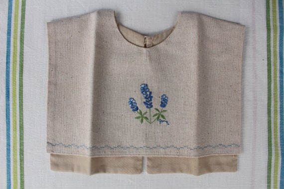 Girls' Linen Embroidered Collar, Detachable Remov… - image 1