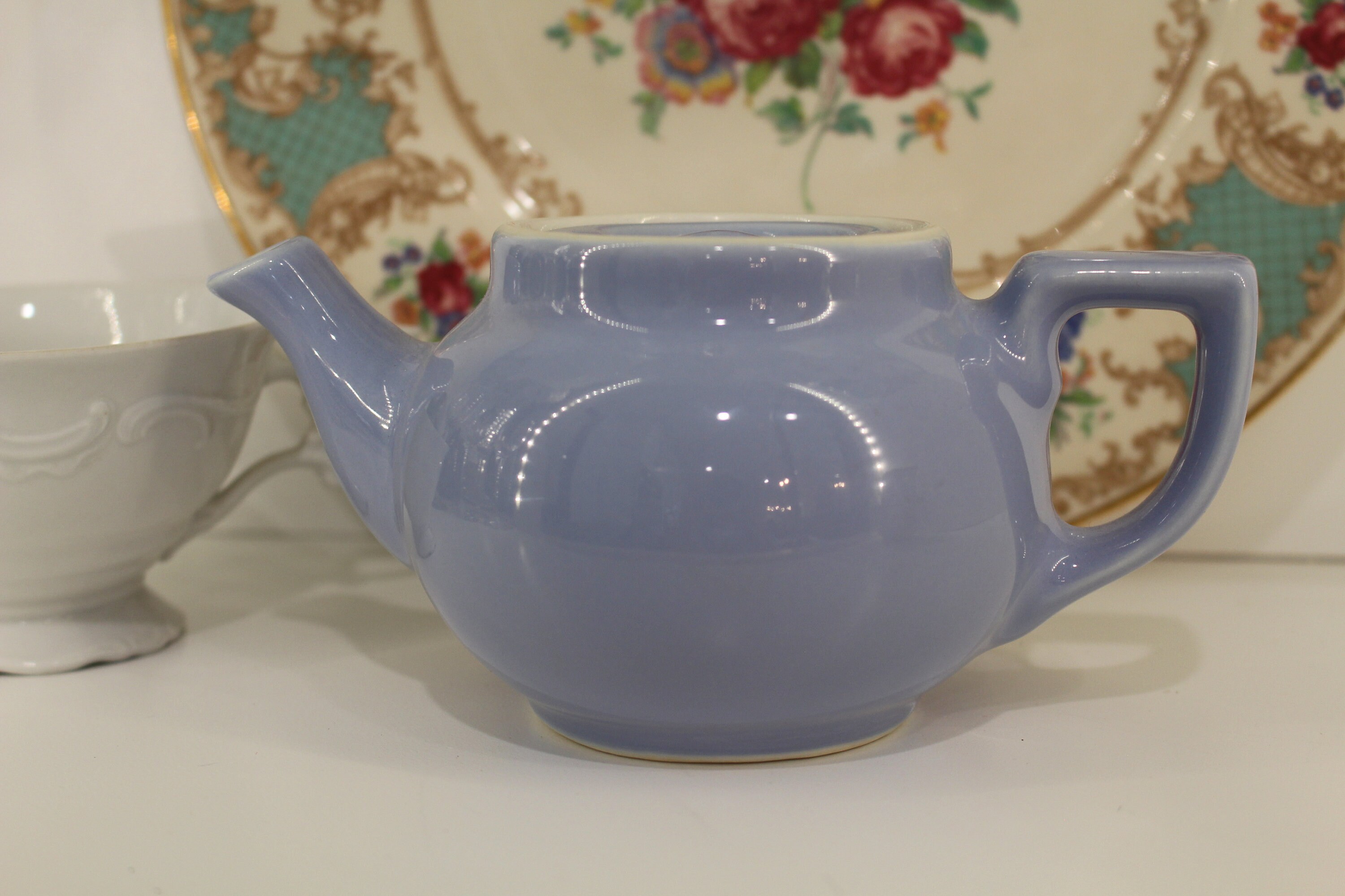 HALL POTTERY Small Blue Hall USA Teapot Collectible Etsy