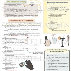 BUNDLE** Pre-op Intra-Op Post-Op Nursing Student Notes - Study Guide - Cheat Sheet