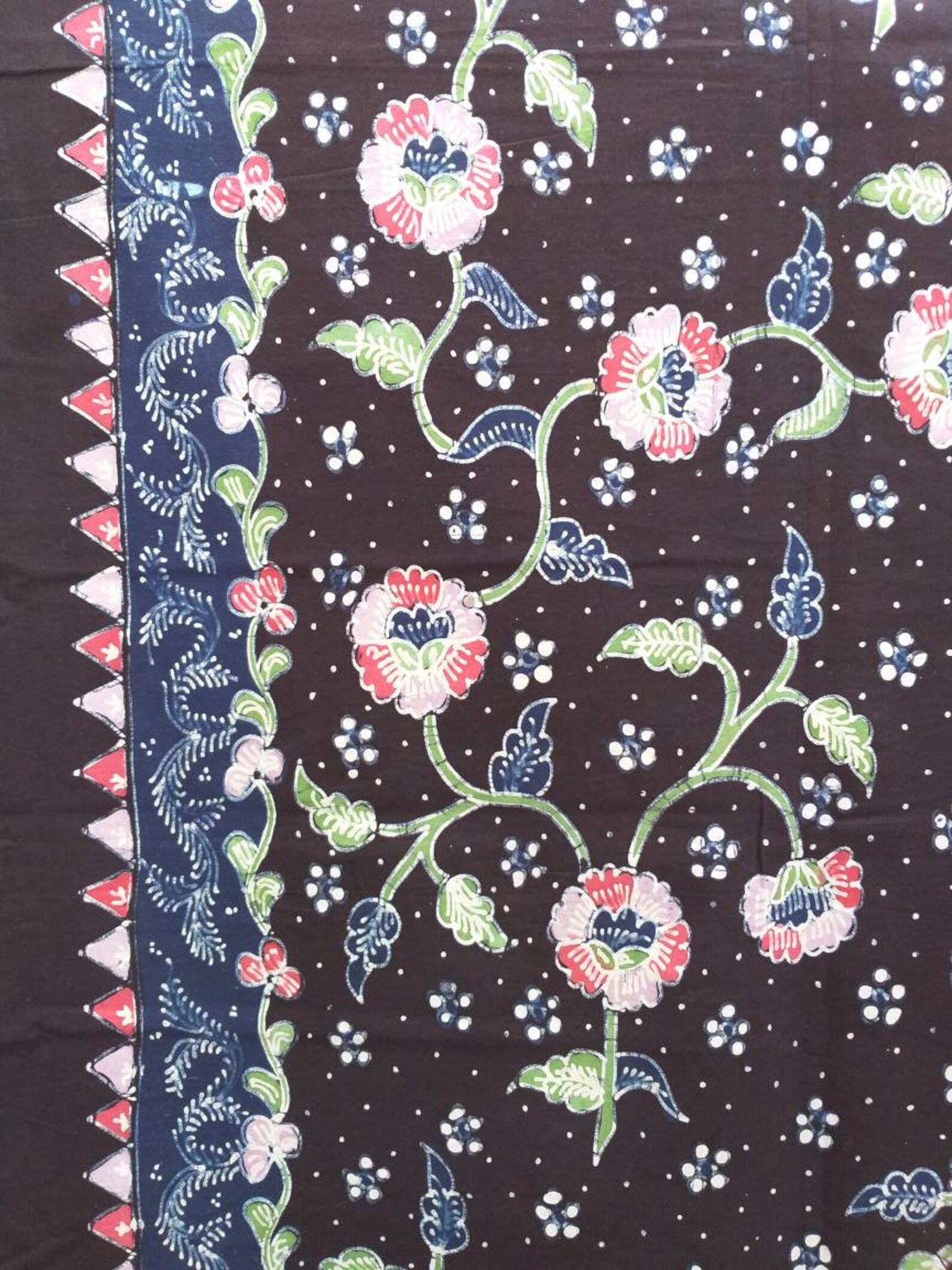 Noir et Bleu Indon sien Original Hand dessin Batik Tulis Noir et Bleu Indon sien Original Hand dessin Batik Tulis