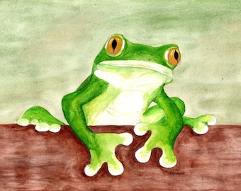 frog Original watercolour painting