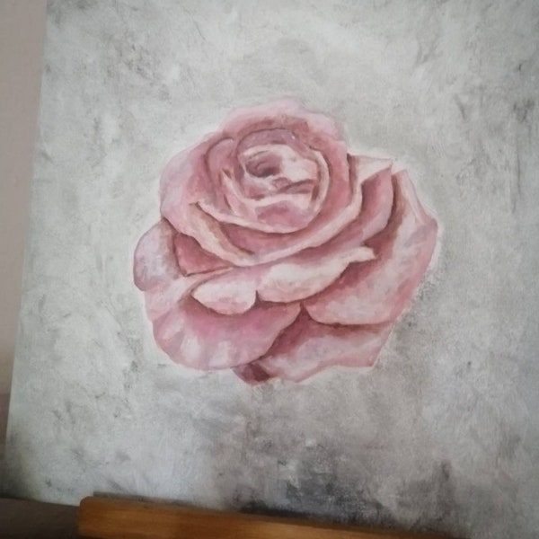 Rosenblüte Rose Original Acrylmalerei