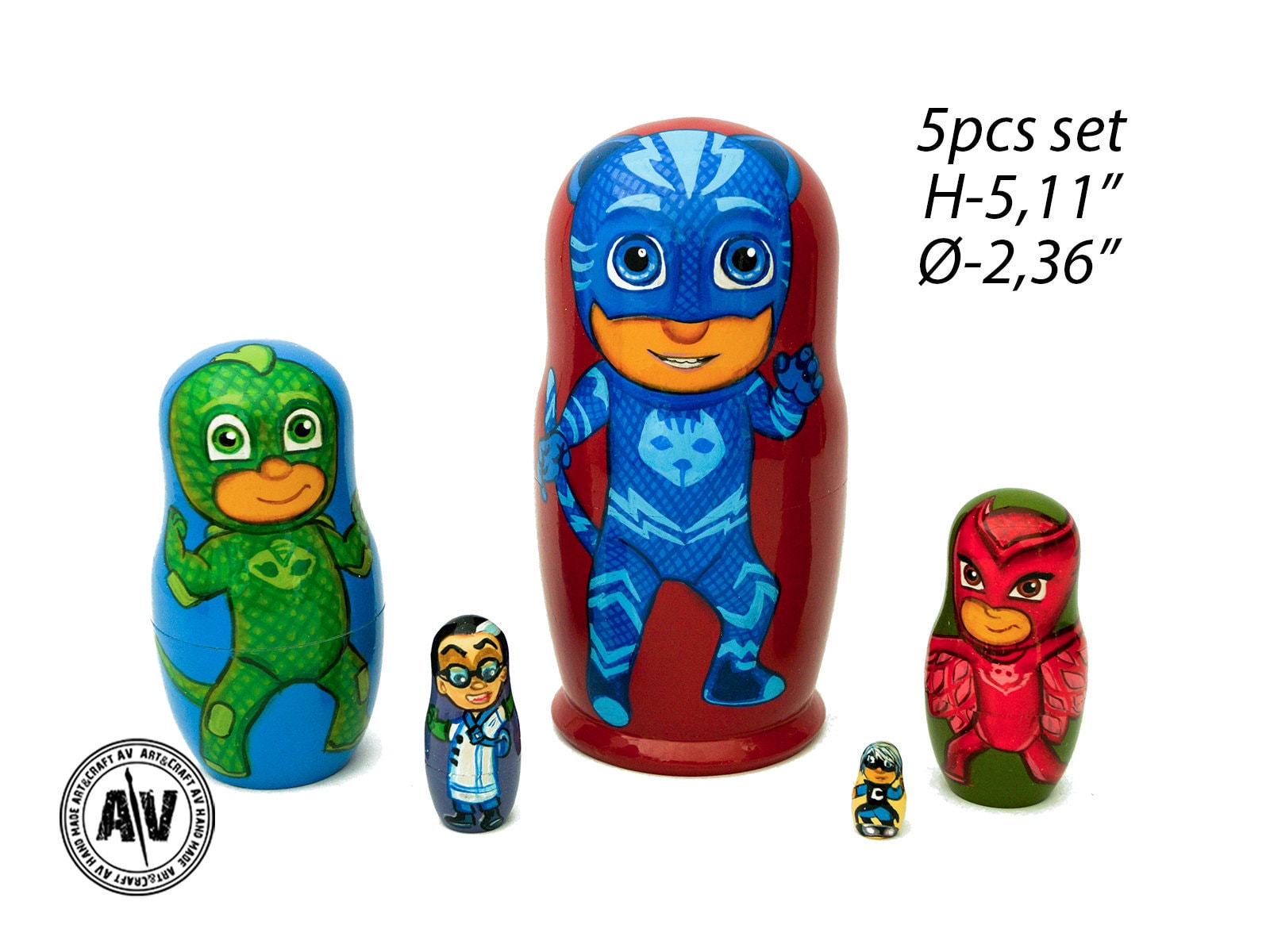 PJ masks birthday gift Nesting dolls PJ masks characters Etsy