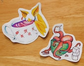 Bat and Octopus Tea Time Stickers