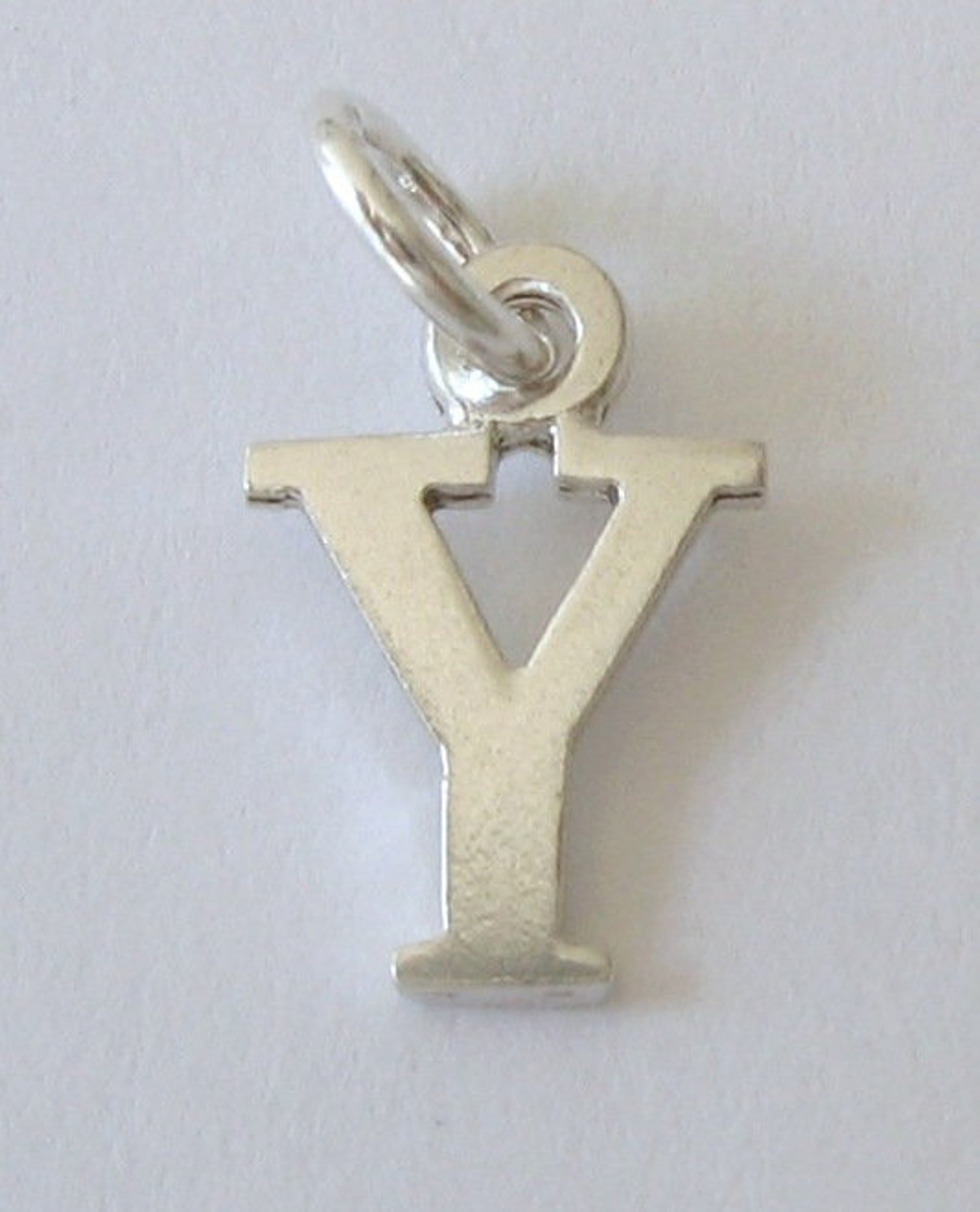 Genuine SOLID 925 STERLING SILVER 3D Initial Y Letter Pendant Etsy