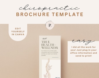 Customizable Chiropractic Brochure Digital Download Canva Template