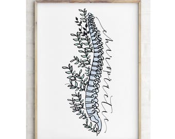 Botanical Spine Poster - Chiropractic