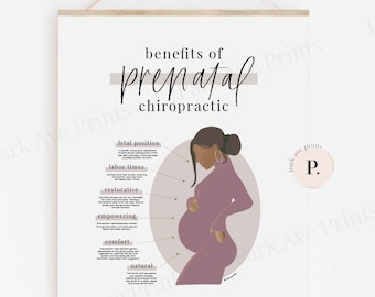 Prenatal Chiropractic Poster *frame not included* - Pregnancy Chiropractor - Family Chiropractor