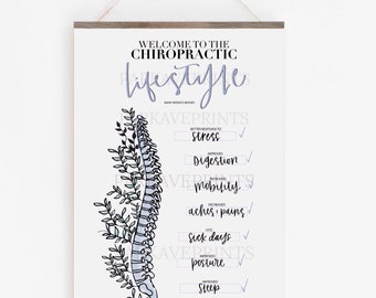 Chiropractic Lifestyle Benefits Poster - Spine Poster - Benefits of Chiropractic