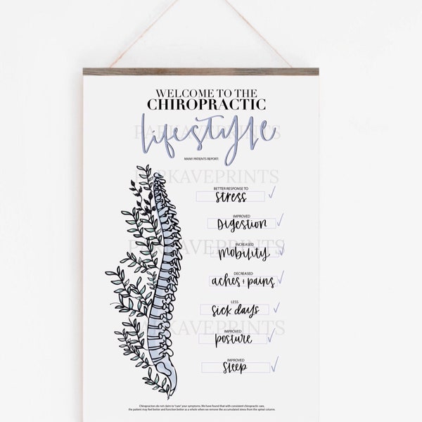 Póster de los beneficios de la quiropráctica para el estilo de vida - Póster de la columna vertebral - Beneficios de la quiropráctica