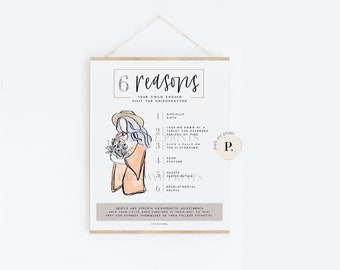 6 Reasons Poster - Pediatric Chiropractic | Chiropractor | Kids | Child