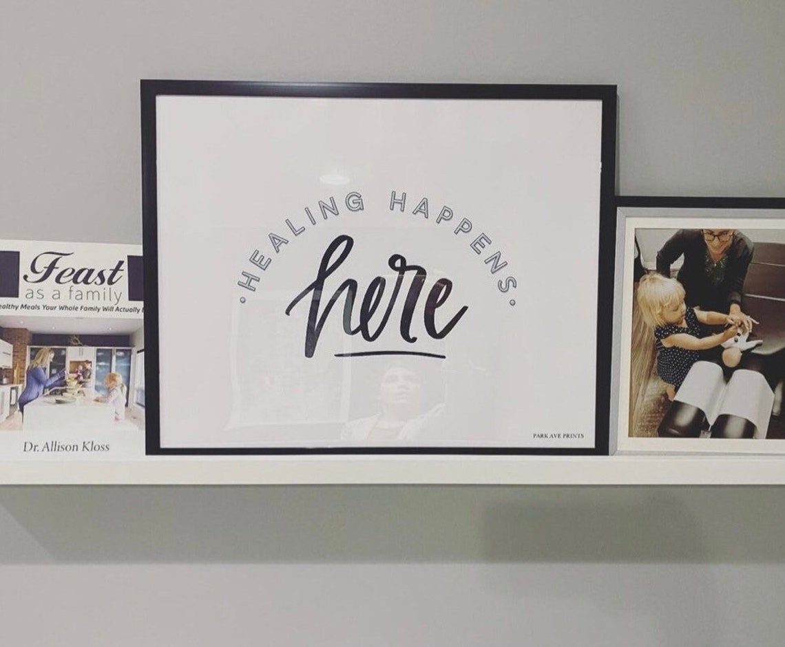 Healing Happens Here Typography PARK AVE PRINTS Etsy