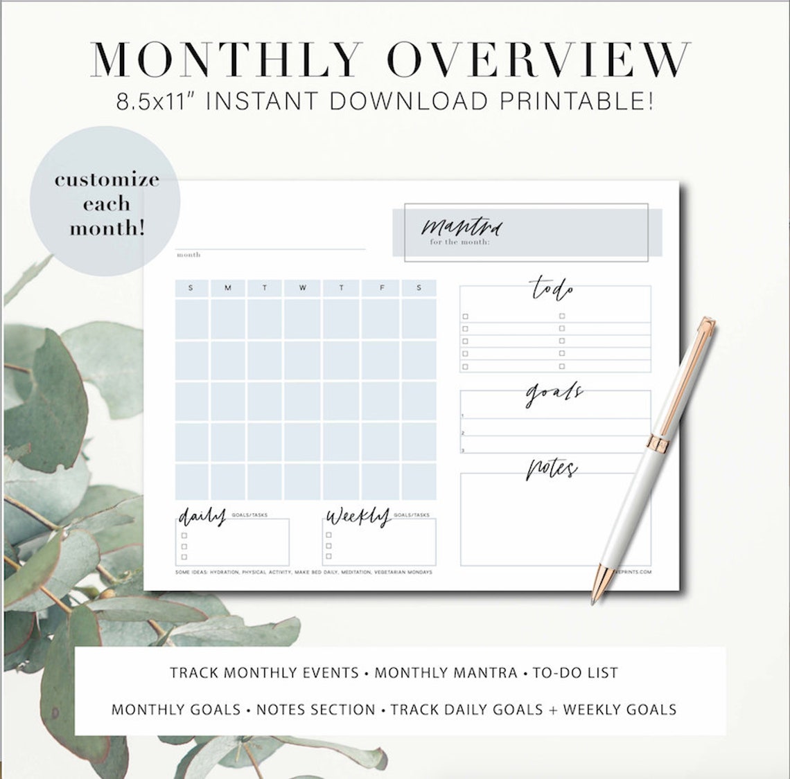 Minimalist Printable Planner Bundle LIFETIME ACCESS Printable | Etsy