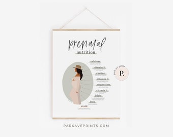 NEW! Prenatal Nutrition Poster | Doula | OBGYN | Chiropractic Poster