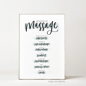 Benefits of Massage Therapy Poster