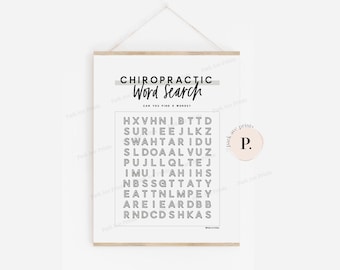 Chiropractic Word Search Poster - Waiting room