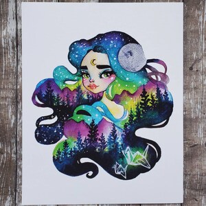 Earth Goddess- 5x7 Inch of 8x10 Inch Art Print geïnspireerd door de liefde van de natuur