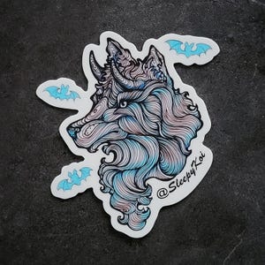 Autocollant/décalcomanie en vinyle résistant aux intempéries Hell Hound 2 - 3 pouces de Drawlloween 2024
