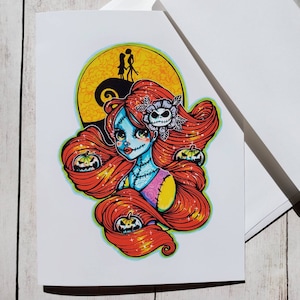 Pumpkin Sally - 4,24 x 5,5 cala składana pusta kartka okolicznościowa
