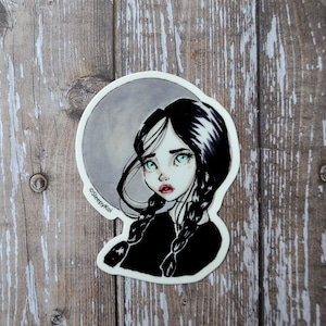 It&#39;s Wednesday! 3 Inch Vinyl Sticker Fan Art decal inspired by Wednesday Addams from The Addams Family. Planner Accessories Back to School