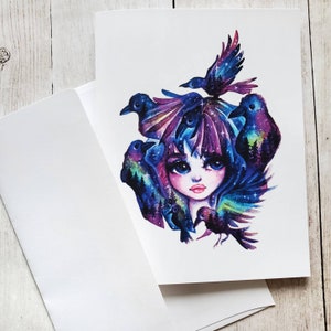 Omen - 12 x 15,5 Inch gefaltete leere Grußkarte von Drawlloween 2021