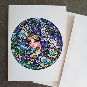Air - Element Collection - Carte de voeux vierge pliée 4,24 x 5,5 pouces
