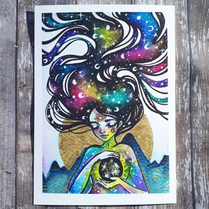The Universe Inside 5x7 Inch Full Moon Inspired Art Print - Etsy