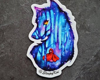 Little Red - 3 Inch Weatherproof Vinyl Sticker  /Decal from Drawlloween 2021 for Planners Bujo Halloween Gift