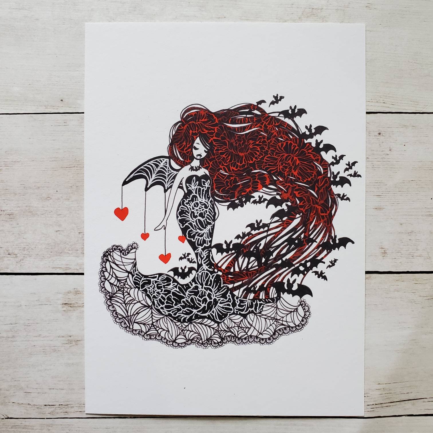 Glampire - 5x7 or 8x10 Inch Art Print from Drawlloween 2022