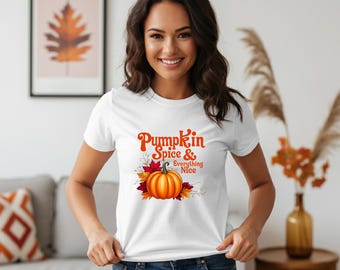 Pumpkin Spice Graphic Tee, Cute Autumn Unisex Shirt