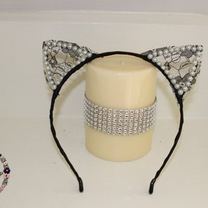 Crystal Cat Ears Headband - Crown Headband - Metal Kitten Ears - Costume Ears - Kids Headbands - Wire Cat Ears - Girls Headbands