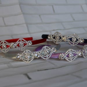 Diadema de bautizo - Diadema dura - Diadema de Rhinestone - Tocado Flower Girl - Peluquería nupcial - Accesorio para el cabello - Diadema adulta