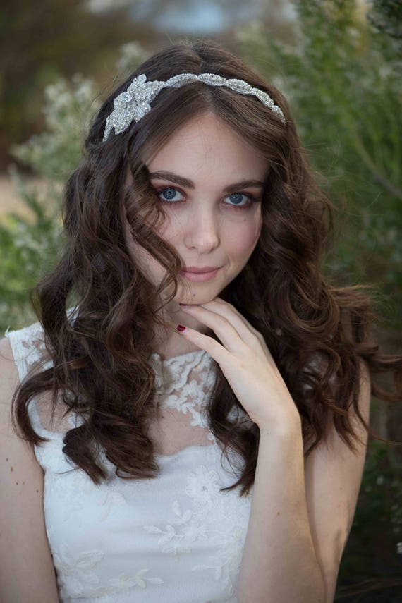 Vintage Beaded Wedding Headband: Crystal Rhinestone Bridal  display picture 2