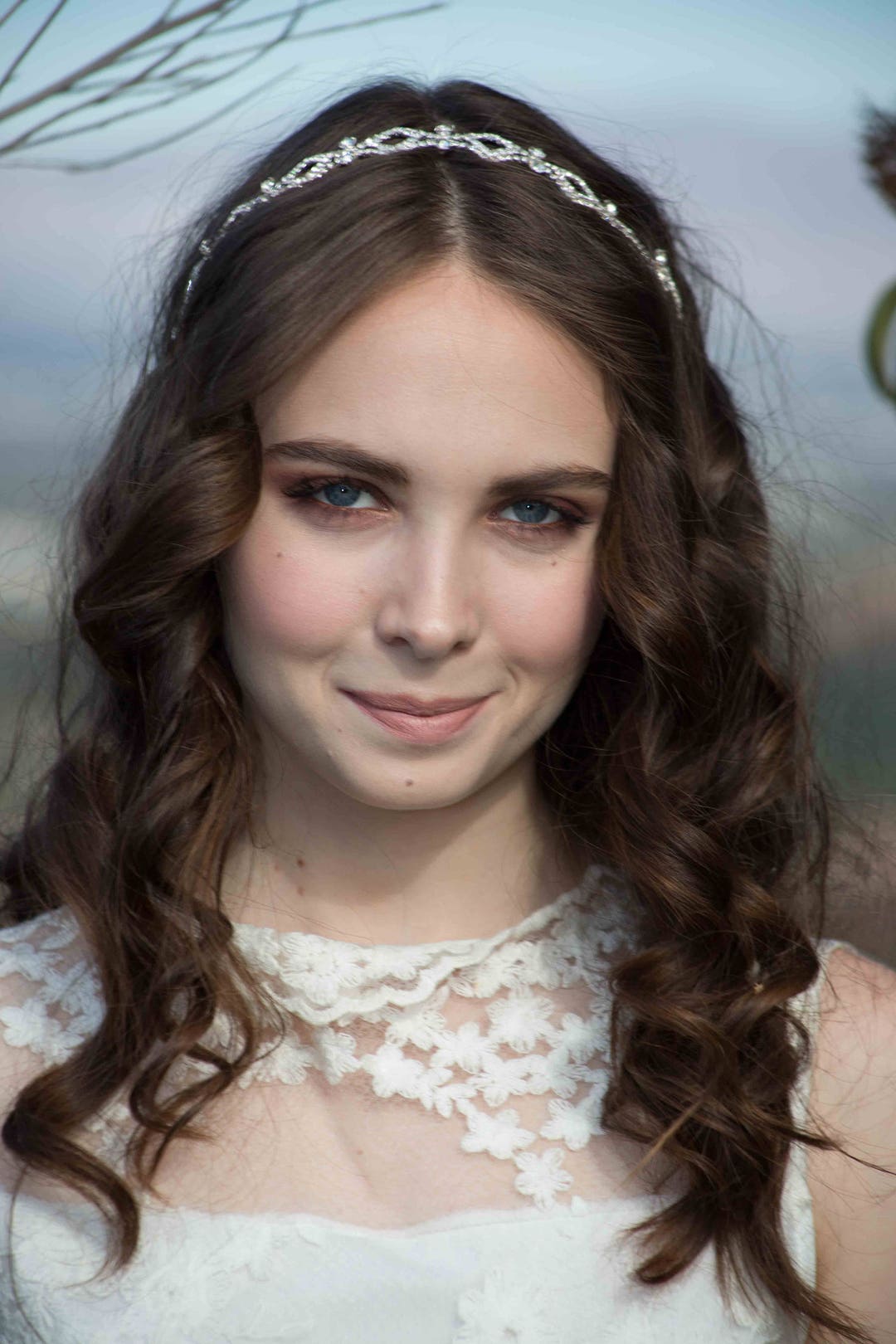 Crystal Rhinestone Bridal Headband - Teardrop Wedding 